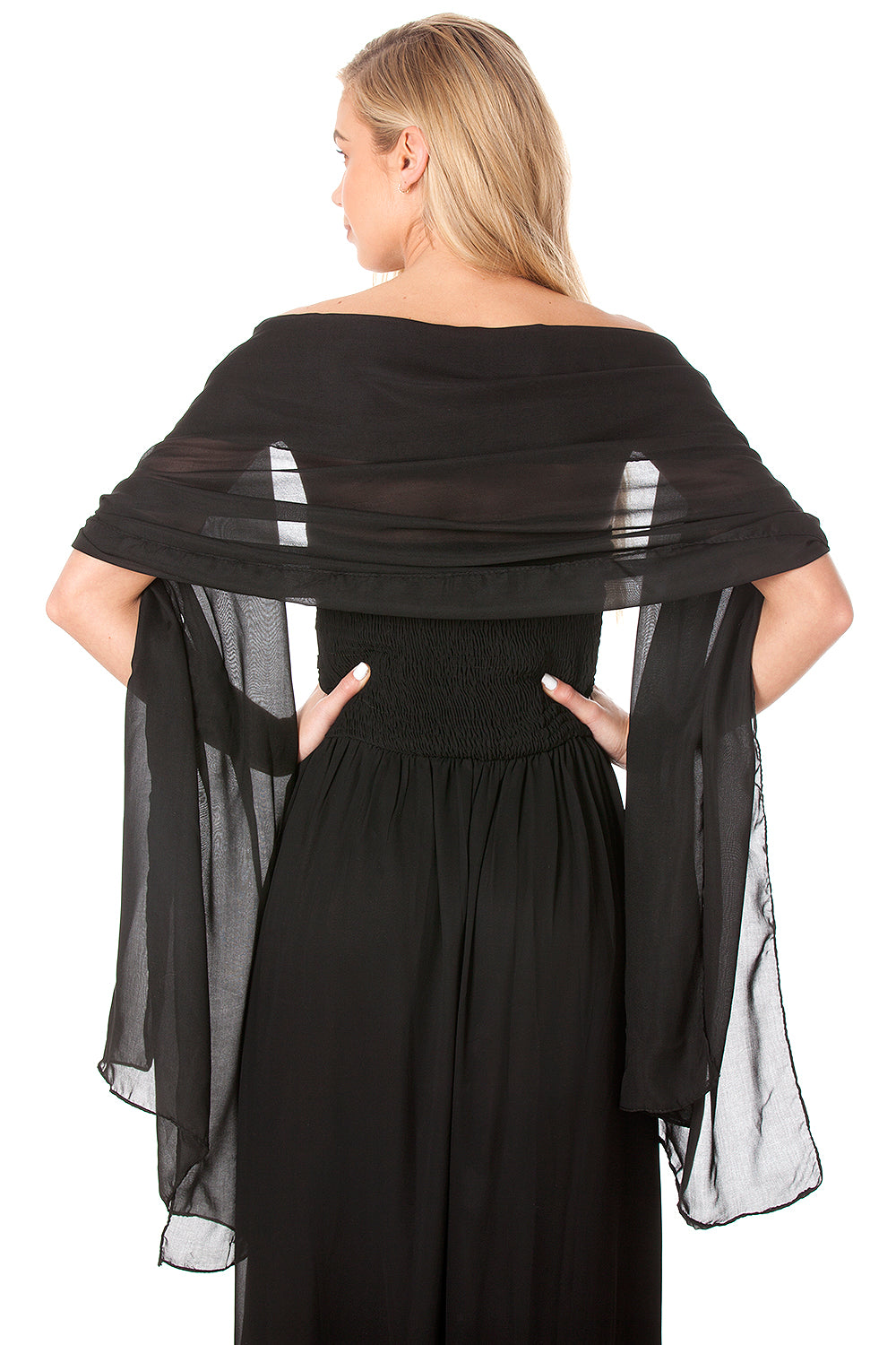 Black Chiffon Shawl – Central Chic